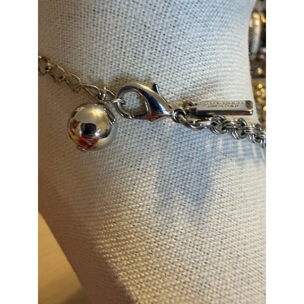 Kate Spade New York White Resin Statement Necklace Silver Tone Geometric Stone - Picture 7 of 8